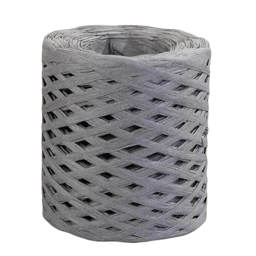 XUWEWI Raffiaband 4 Rolle 200 cm DIY Bast Papier Band Dekoration Hochzeit for Natürliche Papier Schnur Geschenk Ostern Verpackung Handwerk Verpackung Für Dekoration Weben Florist(Grey) von XUWEWI