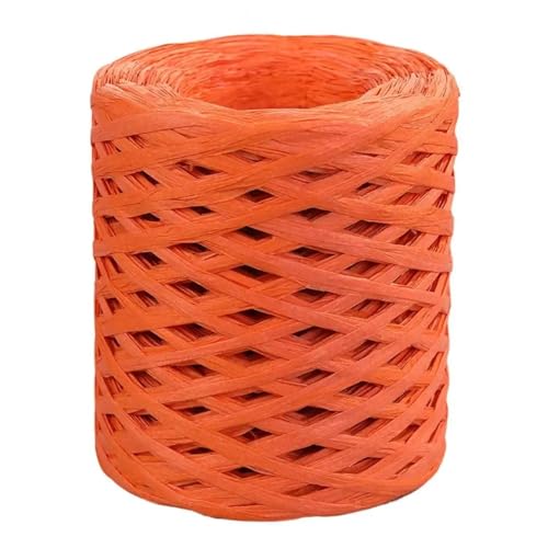 XUWEWI Raffiaband 4 Rolle 200 cm DIY Bast Papier Band Dekoration Hochzeit for Natürliche Papier Schnur Geschenk Ostern Verpackung Handwerk Verpackung Für Dekoration Weben Florist(Orange) von XUWEWI