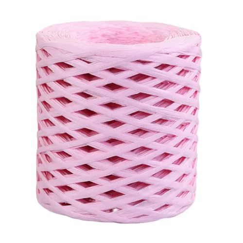 XUWEWI Raffiaband 4 Rolle 200 cm DIY Bast Papier Band Dekoration Hochzeit for Natürliche Papier Schnur Geschenk Ostern Verpackung Handwerk Verpackung Für Dekoration Weben Florist(Pink) von XUWEWI