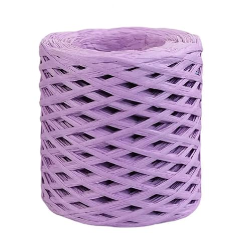 XUWEWI Raffiaband 4 Rolle 200 cm DIY Bast Papier Band Dekoration Hochzeit for Natürliche Papier Schnur Geschenk Ostern Verpackung Handwerk Verpackung Für Dekoration Weben Florist(Purple) von XUWEWI