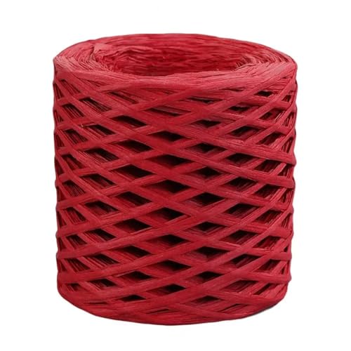 XUWEWI Raffiaband 4 Rolle 200 cm DIY Bast Papier Band Dekoration Hochzeit for Natürliche Papier Schnur Geschenk Ostern Verpackung Handwerk Verpackung Für Dekoration Weben Florist(Red) von XUWEWI