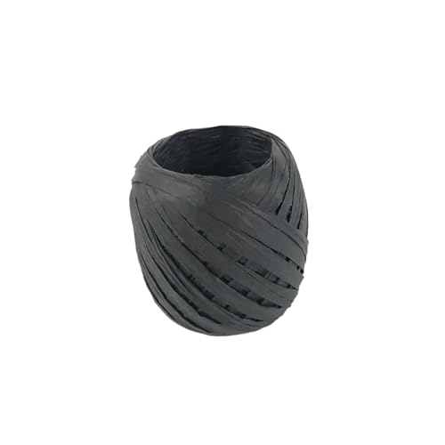 XUWEWI Raffiaband 5 Rolle 20,0 m Papier Band Bast Band Multi-Zweck Papier Seil Band DIY Geschenk Verpackung Verpackung Für Dekoration Weben Florist(Black) von XUWEWI