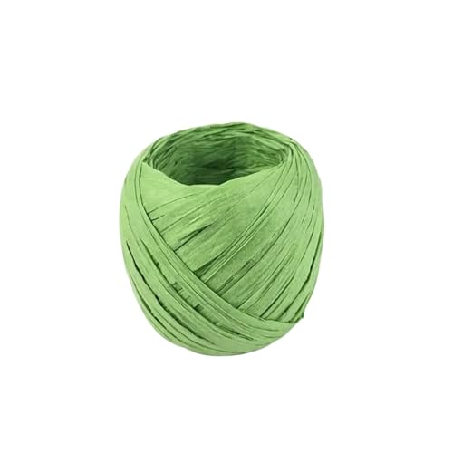 XUWEWI Raffiaband 5 Rolle 20,0 m Papier Band Bast Band Multi-Zweck Papier Seil Band DIY Geschenk Verpackung Verpackung Für Dekoration Weben Florist(Green) von XUWEWI