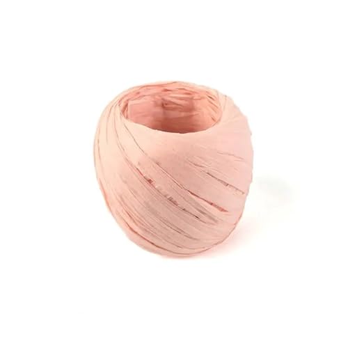 XUWEWI Raffiaband 5 Rolle 20,0 m Papier Band Bast Band Multi-Zweck Papier Seil Band DIY Geschenk Verpackung Verpackung Für Dekoration Weben Florist(Light Pink) von XUWEWI