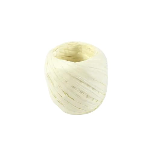 XUWEWI Raffiaband 5 Rolle 20,0 m Papier Band Bast Band Multi-Zweck Papier Seil Band DIY Geschenk Verpackung Verpackung Für Dekoration Weben Florist(Light Yellow) von XUWEWI