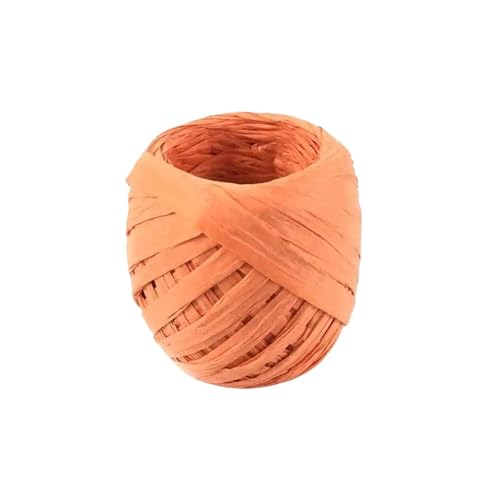 XUWEWI Raffiaband 5 Rolle 20,0 m Papier Band Bast Band Multi-Zweck Papier Seil Band DIY Geschenk Verpackung Verpackung Für Dekoration Weben Florist(Orange) von XUWEWI