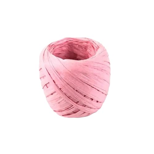 XUWEWI Raffiaband 5 Rolle 20,0 m Papier Band Bast Band Multi-Zweck Papier Seil Band DIY Geschenk Verpackung Verpackung Für Dekoration Weben Florist(Pink) von XUWEWI