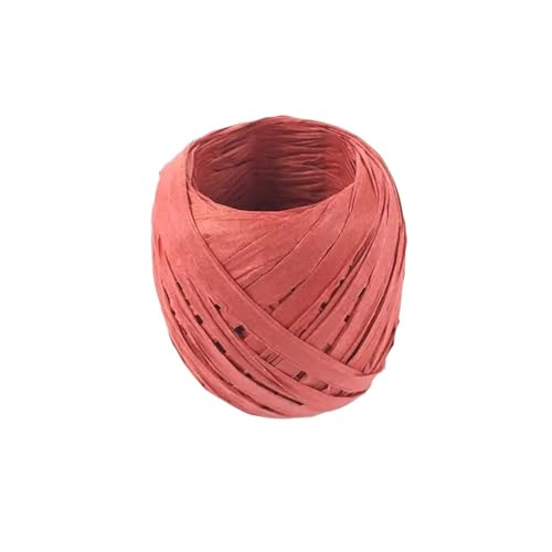 XUWEWI Raffiaband 5 Rolle 20,0 m Papier Band Bast Band Multi-Zweck Papier Seil Band DIY Geschenk Verpackung Verpackung Für Dekoration Weben Florist(Red) von XUWEWI