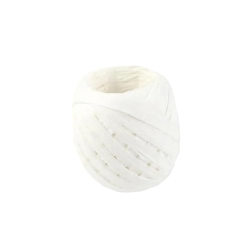 XUWEWI Raffiaband 5 Rolle 20,0 m Papier Band Bast Band Multi-Zweck Papier Seil Band DIY Geschenk Verpackung Verpackung Für Dekoration Weben Florist(White) von XUWEWI