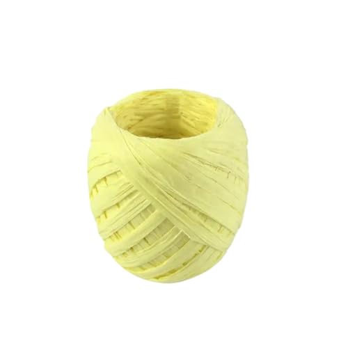 XUWEWI Raffiaband 5 Rolle 20,0 m Papier Band Bast Band Multi-Zweck Papier Seil Band DIY Geschenk Verpackung Verpackung Für Dekoration Weben Florist(Yellow) von XUWEWI