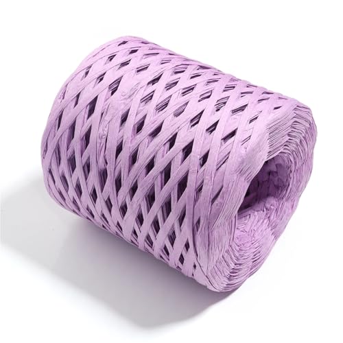 XUWEWI Raffiaband 5 Rollen 200,0 m Bast-Stroh, buntes Papierseil for Handarbeit, Stricken, Häkeln, Fäden, DIY-Blumenstrauß, Geschenkpaket Für Dekoration Weben Florist(Purple) von XUWEWI