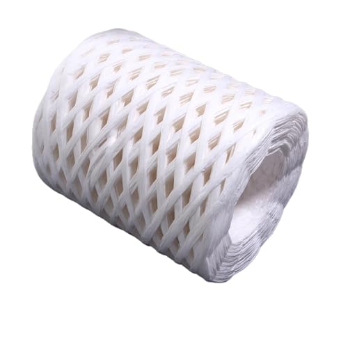 XUWEWI Raffiaband 5 Rollen 200,0 m Bast-Stroh, buntes Papierseil for Handarbeit, Stricken, Häkeln, Fäden, DIY-Blumenstrauß, Geschenkpaket Für Dekoration Weben Florist(White) von XUWEWI
