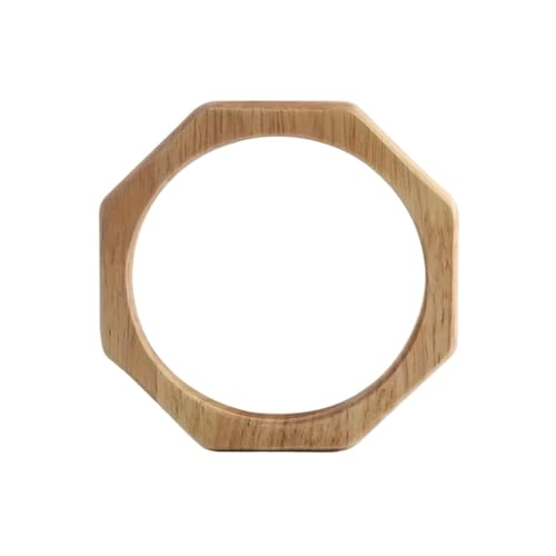XUWEWI Taschengriffe Holz 2 STK Holz Taschengriff Strand Stroh Tasche Gewebter Taschengriff Holz Handtaschengriff Ersatz DIY Taschenzubehör(Style B) von XUWEWI