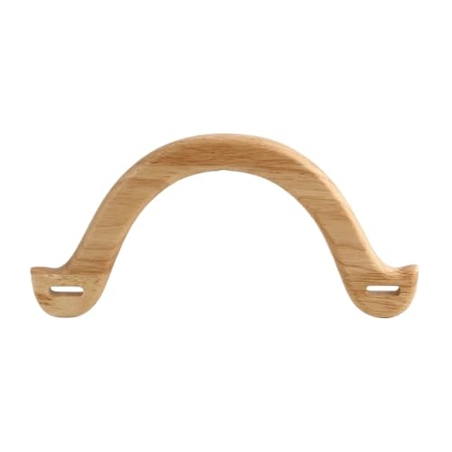 XUWEWI Taschengriffe Holz 4 Stück gewölbter Griff, Rattan-Geldbörse, Stroh-Handtasche, Strandtaschengriff, U-förmiger, gehäkelter Umhängetaschengriff aus Holz(Khaki 2) von XUWEWI