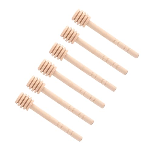 XUXHOU Holzhonigendaucher -Set Deep Groove Rührstab Zum Nieselregen auf Essen, 50pcs Küche Honigdipper für den Heimgebrauch (Exquisit 10 cm) von XUXHOU