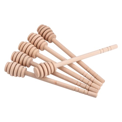XUXHOU Holzhonigendaucher -Set Deep Groove Rührstab Zum Nieselregen auf Essen, 50pcs Küche Honigdipper für den Heimgebrauch (Nehmen Sie den Honigkönig und öffnen Sie den) von XUXHOU