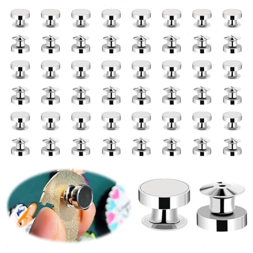 Magnetische Pin-Rückseiten, 20/30/50 Stück, Metall-Pin-Rückseiten, silberne Pin-Halter, Pin-Lock-Rückseite, magnetische Broschen-Konverter für DIY-Handwerk, Broschen, Anstecknadeln, 20 Stück # von XUXN