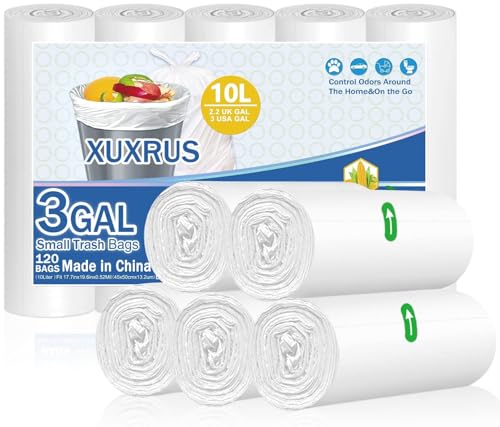 XUXRUS 10L Müllbeutel Weiß Müllsäcke Kleine Mülltüten für Bad,Wohnzimmer,Büro,120 Stück Abfallbeutel XUXRUS 10L Müllbeutel Weiß Müllsäcke Kleine Mülltüten für Bad,Wohnzimmer,Büro,120 Stück Abfallbeutel von XUXRUS