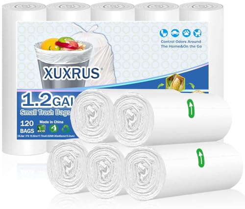 XUXRUS Müllbeutel 5L Kleine Mülltüten,120 Stück Weiß Abfallbeutel für Wohnzimmer,Büro,Bad XUXRUS Müllbeutel 5L Kleine Mülltüten,120 Stück Weiß Abfallbeutel für Wohnzimmer,Büro,Bad von XUXRUS