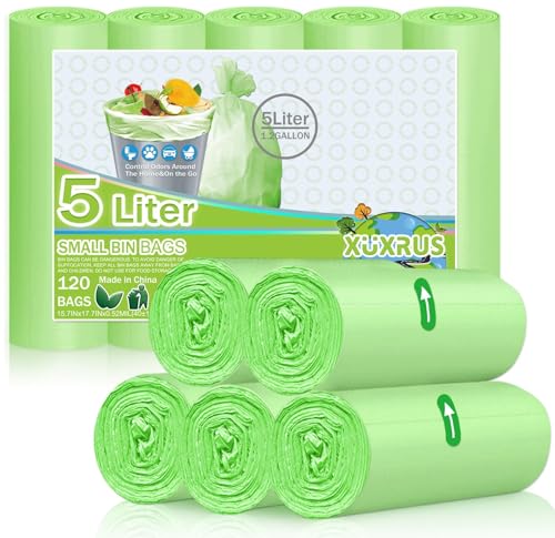 XUXRUS Müllbeutel 5l Grün Abfallbeutel Klein Müllsack Badezimmer Mülltüten120 Stück Biomüllbeutel XUXRUS Müllbeutel 5l Grün Abfallbeutel Klein Müllsack Badezimmer Mülltüten120 Stück Biomüllbeutel von XUXRUS