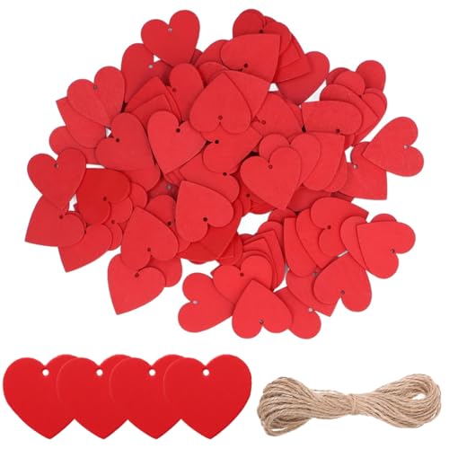 XUZWECP 50er-Pack rote Herzscheiben-Dekorationen aus Holz mit Löchern, Herz-Dekorationen aus Holz, geeignet für Hochzeiten, Geburtstage, Weihnachten, Valentinstag, Basteln, Geschenkanhänger XUZWECP 50er-Pack rote Herzscheiben-Dekorationen aus Holz mit Löchern, Herz-Dekorationen aus Holz, geeignet für Hochzeiten, Geburtstage, Weihnachten, Valentinstag, Basteln, Geschenkanhänger von XUZWECP