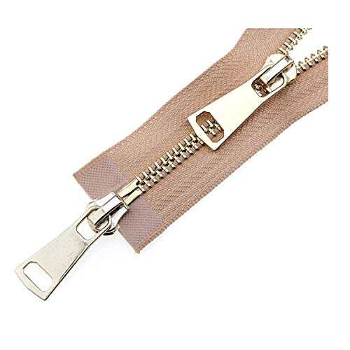 XUZWMAGZJ Unsichtbare Reißverschlüsse, Nylon-Reißverschluss, 5# Doppelschieber 60/70/80/90/100/120/150 cm Auto Lock Metall Roségold Reißverschluss Zubehör Nähen Rot, 70 cm(Apricot,70cm) von XUZWMAGZJ
