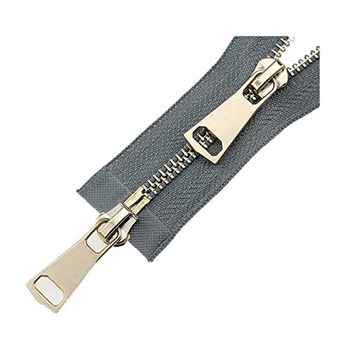 XUZWMAGZJ Unsichtbare Reißverschlüsse, Nylon-Reißverschluss, 5# Doppelschieber 60/70/80/90/100/120/150 cm Auto Lock Metall Roségold Reißverschluss Zubehör Nähen Rot, 70 cm(Gray,70cm) von XUZWMAGZJ