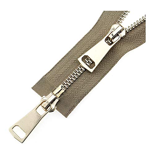 XUZWMAGZJ Unsichtbare Reißverschlüsse, Nylon-Reißverschluss, 5# Doppelschieber 60/70/80/90/100/120/150 cm Auto Lock Metall Roségold Reißverschluss Zubehör Nähen Rot, 70 cm(Khaki,120cm) von XUZWMAGZJ
