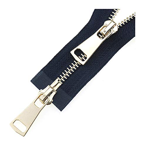 XUZWMAGZJ Unsichtbare Reißverschlüsse, Nylon-Reißverschluss, 5# Doppelschieber 60/70/80/90/100/120/150 cm Auto Lock Metall Roségold Reißverschluss Zubehör Nähen Rot, 70 cm(Navy,120cm) von XUZWMAGZJ