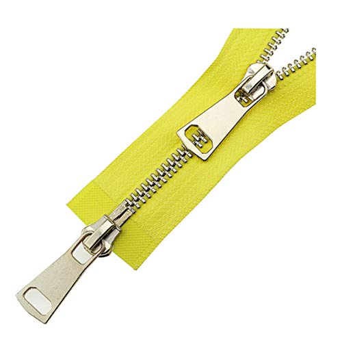XUZWMAGZJ Unsichtbare Reißverschlüsse, Nylon-Reißverschluss, 5# Doppelschieber 60/70/80/90/100/120/150 cm Auto Lock Metall Roségold Reißverschluss Zubehör Nähen Rot, 70 cm(Yellow,60cm) von XUZWMAGZJ