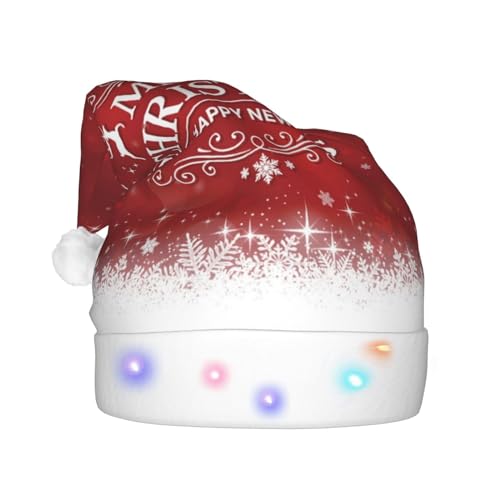 Weihnachtsmütze mit LED-Licht, Weihnachtsmannmütze, für Erwachsene, Weihnachtsmannmützen für Weihnachten, Feiertage, Party-Dekorationen von XVBCDFG