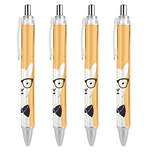 XVBCDFG Alpaka Gentleman Kugelschreiber mit schwarzer Tinte, glattes Schreiben, Kugelschreiber für Büro, Schule, 4 Stück von XVBCDFG
