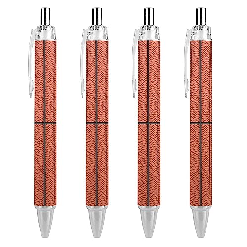 XVBCDFG Basketball Textur 0,5 mm Kugelschreiber Einziehbarer Kugelschreiber Arbeit Stift mit Griff 4PCS von XVBCDFG