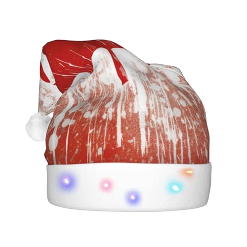 XVBCDFG Niedliche Meerschweinchen tragen Hut gedruckt Led Weihnachtsmütze - Leuchtende Weihnachtsmütze für festliche Feiertagsfeiern von XVBCDFG