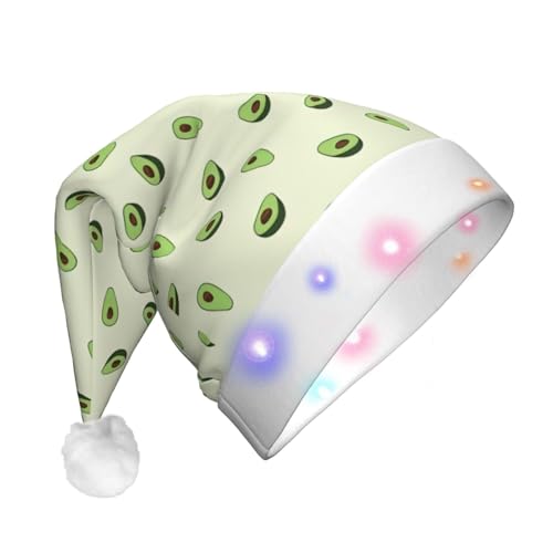 XVBCDFG Weihnachtsmütze mit Atom-Sterne-Muster-Druck, LED-Leuchte, Weihnachtsmütze, für Weihnachten, Neujahr von XVBCDFG