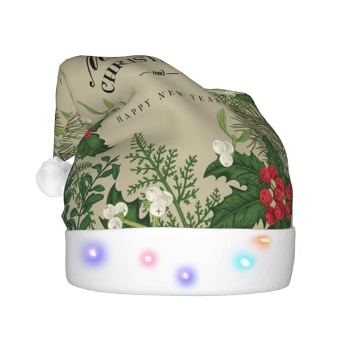 XVBCDFG Weihnachtsmütze mit LED-Licht, für Erwachsene, Weihnachtsmannmütze, Weihnachtsmannmütze, Weihnachtsmannmützen für Weihnachten, Feiertage, Party-Dekorationen von XVBCDFG
