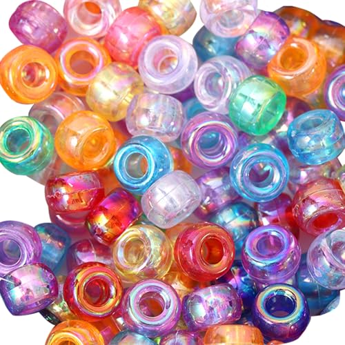 10 Set 1000pcs/Pack Glitter Pony Perlen 0.35 Durchscheinende Pony Perlen Bulk Kreatives DIY für Handwerk, Schmuck, Armbänder und Haarbraun von XVHOAB
