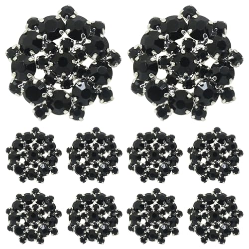 10 pcs Strassknöpfe Schwarze Kristall dekorative Knöpfe 22mm Legierung Fantasie 10 pcs Strassknöpfe Schwarze Kristall dekorative Knöpfe 22mm Legierung Fantasie von XVHOAB