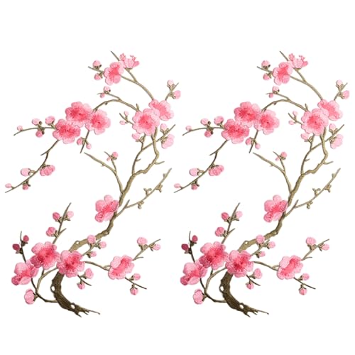 2pcs Blumeneisen auf Flecken Pflaumenblütenapplikationen -Flecken besticktes Eisen für DIY für Kleidung Jeans Dessous Kleid 12, 2x8, 7 Zoll 2pcs Blumeneisen auf Flecken Pflaumenblütenapplikationen -Flecken besticktes Eisen für DIY für Kleidung Jeans Dessous Kleid 12, 2x8, 7 Zoll von XVHOAB