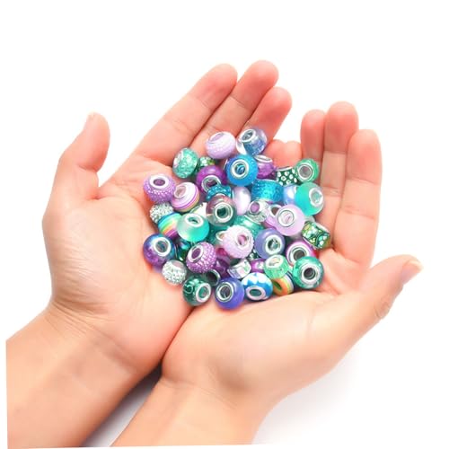54pcs große Lochperlen farbenfrohe 5-mm-Loch-Acryl-Strass-Perlen-Abstandshalter mit mehreren genutzten glänzenden europäischen Perlen für DIY-Bastel-Ohrring-Armband-Halskette Herstellung 54pcs große Lochperlen farbenfrohe 5-mm-Loch-Acryl-Strass-Perlen-Abstandshalter mit mehreren genutzten glänzenden europäischen Perlen für DIY-Bastel-Ohrring-Armband-Halskette Herstellung von XVHOAB