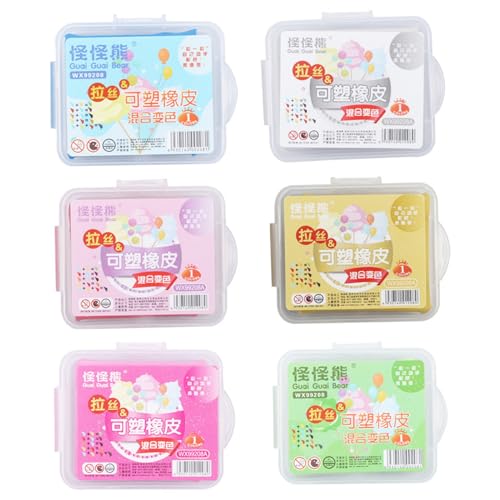 6pcs Knoaded Radierer 1, 6x1.6x0, 4 Zoll entzückender Formgöler Soft & Safety Putty DIY Stretchgummis für Künstler Kinder Zeichnen Accessoires KNEED von XVHOAB