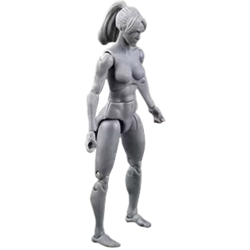 Actionfigur Körper, 4, 1 -Zoll -PVC -Leere Action -Figur, DIY poable, Sammlerbetriebsmalerei Zeichnung für Ausstellung, Spiel, Modellierung, Szenenspiel, Grau/Weibchen von XVHOAB