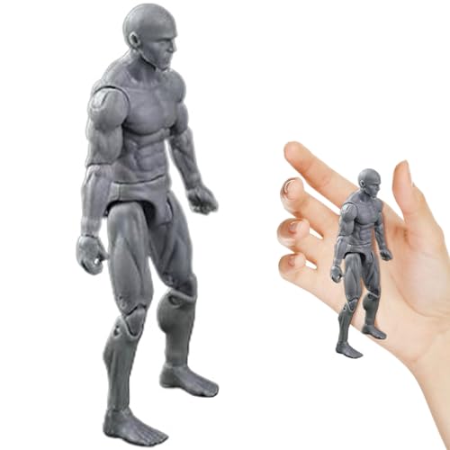 Actionfigur Körper, 4, 1 -Zoll -PVC -Leere Action -Figur, DIY poable, Sammlerbetriebsmalerei Zeichnung für Ausstellung, Spiel, Modellierung, Szenenspiel, Grau/männlich von XVHOAB
