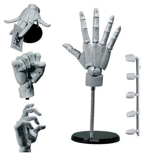 Handmodell 1: 1 artikuliertes Mannequin Handbewegungsgelenk 16x8in Manikin mit Basis -DIY -PVC -ABS -Modell zum Zeichnen, Malerei, Skizzieren, Grau, Mannequin, FO von XVHOAB