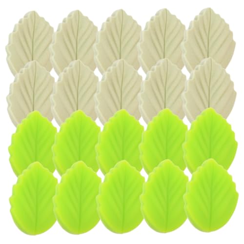 Schmuckperlen 20pcs süße Mini Lose DIY Silikonperlen glatte flexible Perlen für Schmuck, die farbenfrohe Stricknadelstopps machen, Blatt von XVHOAB