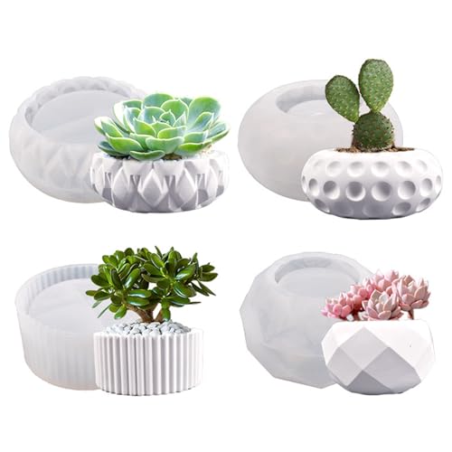 Silikon-Pflanzerform 4PCs Nicht-Stick-Beton-Pflanzerformen 4 verschiedene Form Silikon-Pflanzerform 4PCs Nicht-Stick-Beton-Pflanzerformen 4 verschiedene Form von XVHOAB