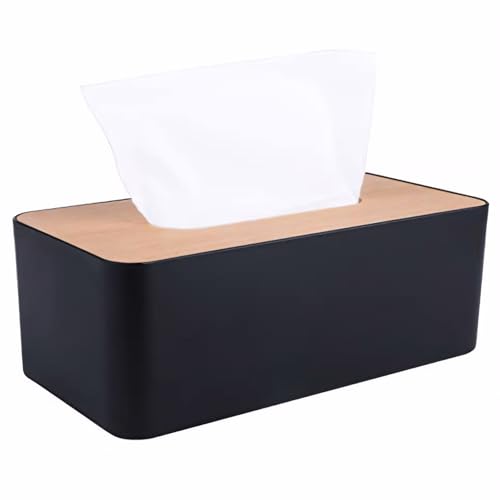 Tissue -Box -Abdeckung Rechteck Rechteck Tissue Box Halter staubdeser schwarzer Deckel Dekorative Holz Bambushalter Serviette Hülle für Bad Waschtisch, Schlafzimmer Kommode Tissue -Box -Abdeckung Rechteck Rechteck Tissue Box Halter staubdeser schwarzer Deckel Dekorative Holz Bambushalter Serviette Hülle für Bad Waschtisch, Schlafzimmer Kommode von XVHOAB