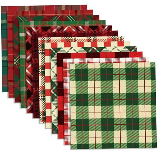 Weihnachtsmusterpapier 12 Designs 24 pcs doppelseitig Plaid 12x12 Papierpolster DIY Dekorative Weihnachtspads für Kartenherstellung Sammelalbum von XVHOAB