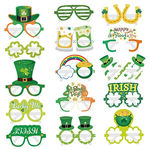XVHOAB St. Patricks Day Gläsern Grüne Shamrock Gläser Foto Requisiten für Irish Party Supplies Geschenk 15 Prozent von XVHOAB