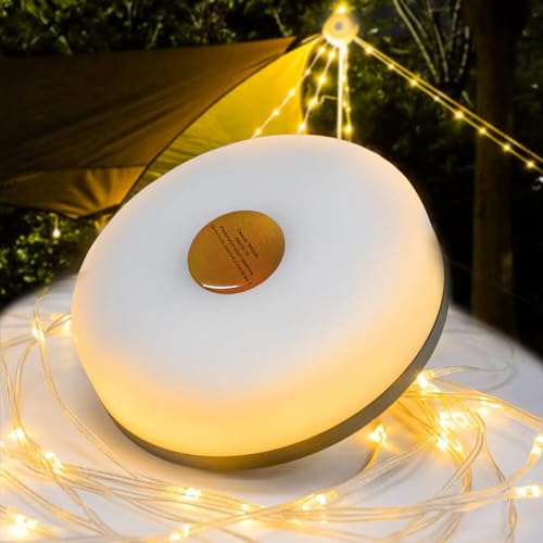 XVZ Camping Lichterkette, Tragbare Camping Lichterkette Aufrollbar mit 5 Beleuchtungsmodi, USB-C Aufladen - 8M Wasserdicht Campinglampe für Camping, Garten und Wandern - Warmes Weiß von XVZ